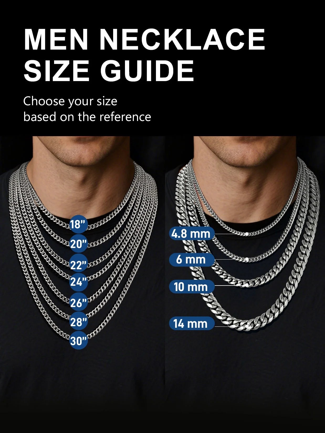 Hip Hop Men Necklaces Curb Cuban Chains 20Inch 10Mm Stainless Steel Chains Fathers Day Necklace Gift for Mens Dad Son