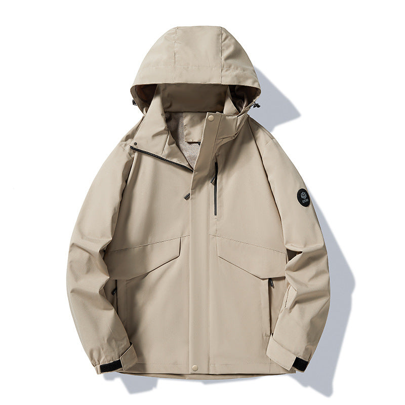 Spring and Autumn Thin Breathable Waterproof Windproof Detachable Mountain Hiking Camping Mountaineering Jacket